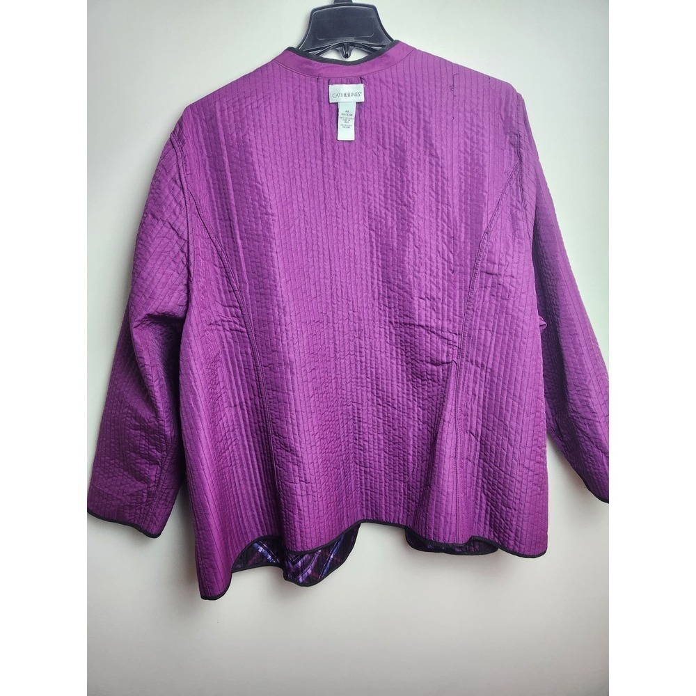 Catherines reversible Quilted jacket Berry Pink Plaid 4X spring - Picture 5 of 11